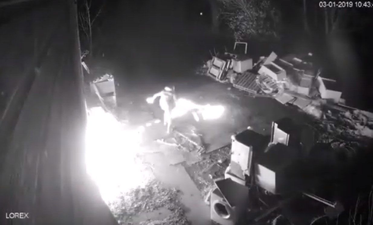 Arson attack on former farm 'backfires' badly