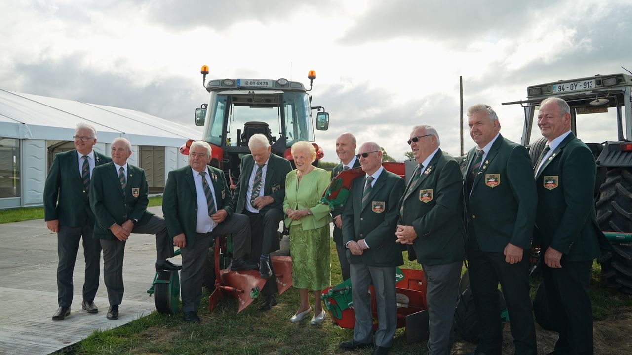 A group of National Ploughing Championship competitors with the show's managing director, Anna May McHugh