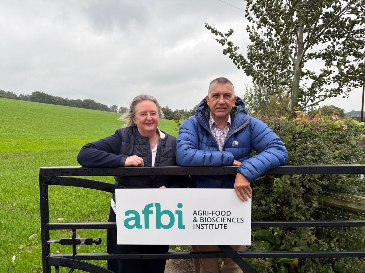 Professor Elizabeth Magowan, director of AFBI’s Sustainable Agri-Food Sciences Division, with Dr David Graham, AFBI board member and chairperson of the Science and Impact Strategy Committee