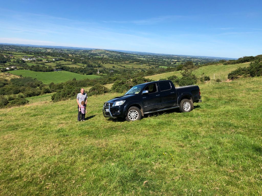 Con and his young son Charlie on their farm situated on Slieve Glah overlooking county Cavan