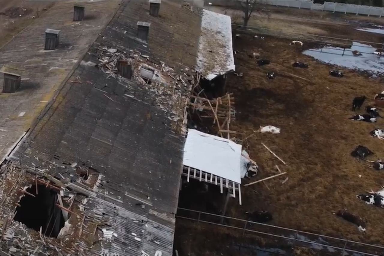 Graphic video: 'Ukrainian farmers cannot risk their lives on minefields'
