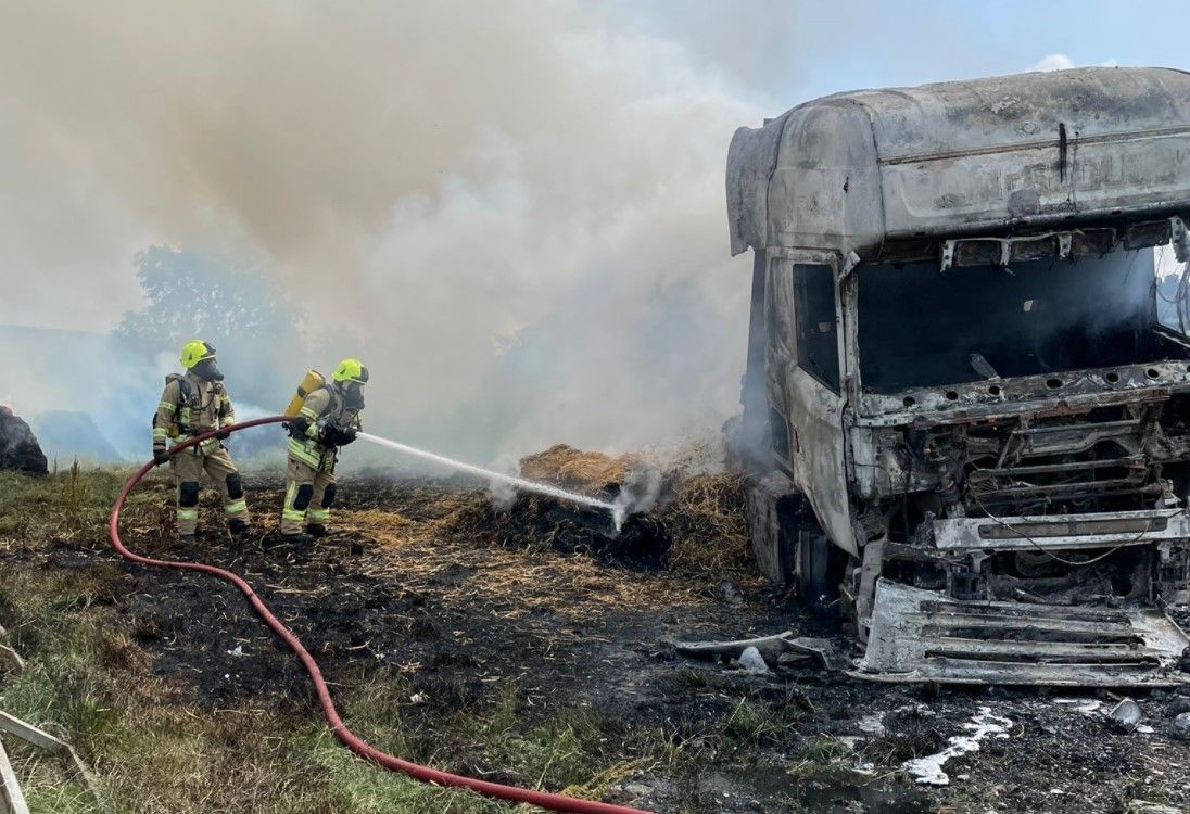 Lorry drawing bales goes up in smoke in Monaghan