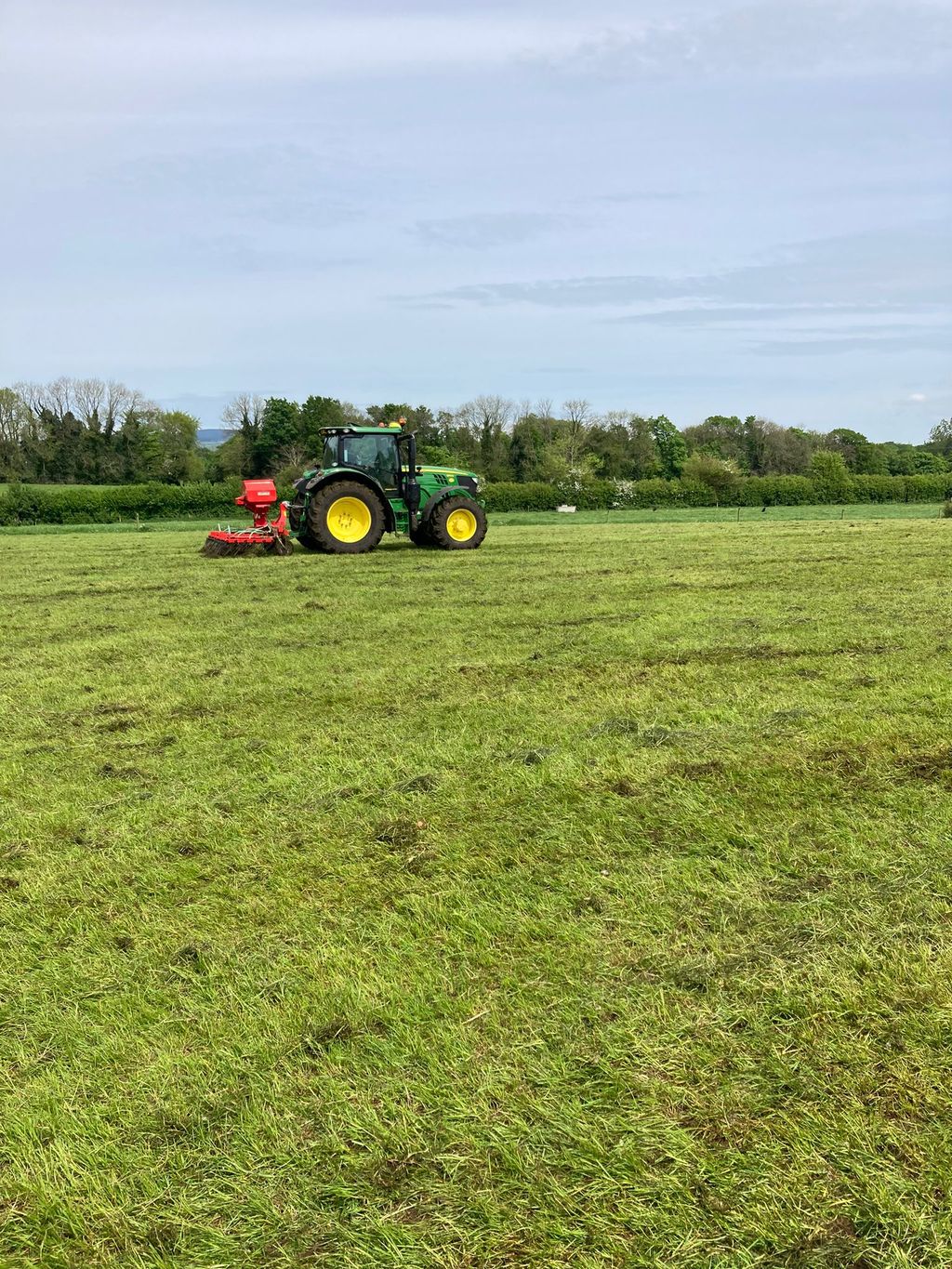 White clover being oversown into a dairy herd grazing paddock on May 9, 2024. Source: CAFRE