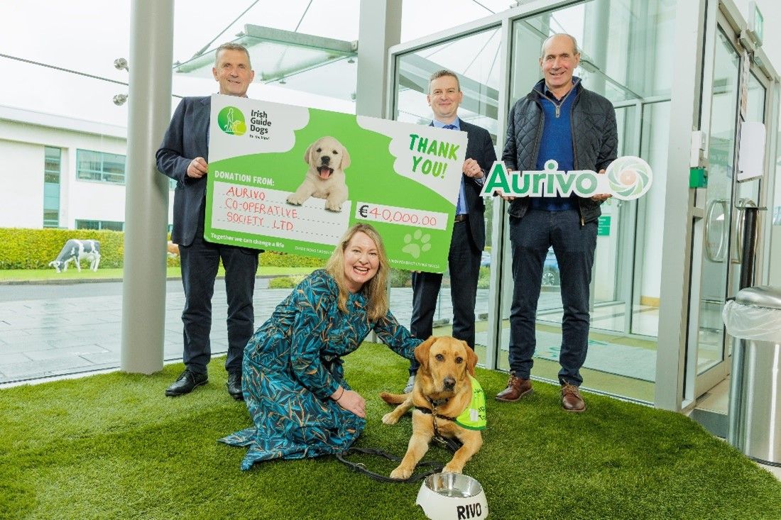 Aurivo raises €40,000 for Irish Guide Dogs as charity of the year