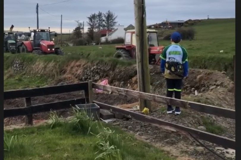 Local farmers ensure birthday to remember for lucky tractor-mad lad