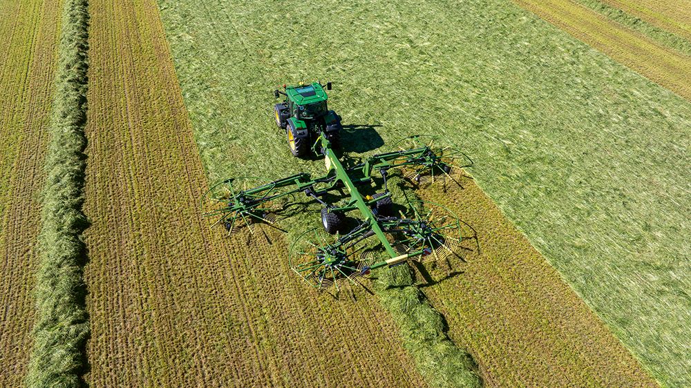 Krone has equipped the latest member of the Swadro TC 1250 family with Isobus technology, automatic soft-down and electric rotor height adjustment to name a few upgrades Source: Krone