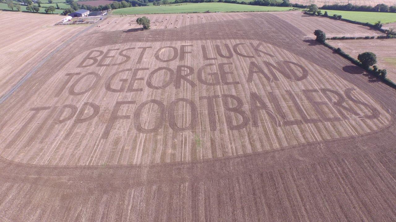 Farmer uses disc harrow to wish the Tipperary footballers the best of luck