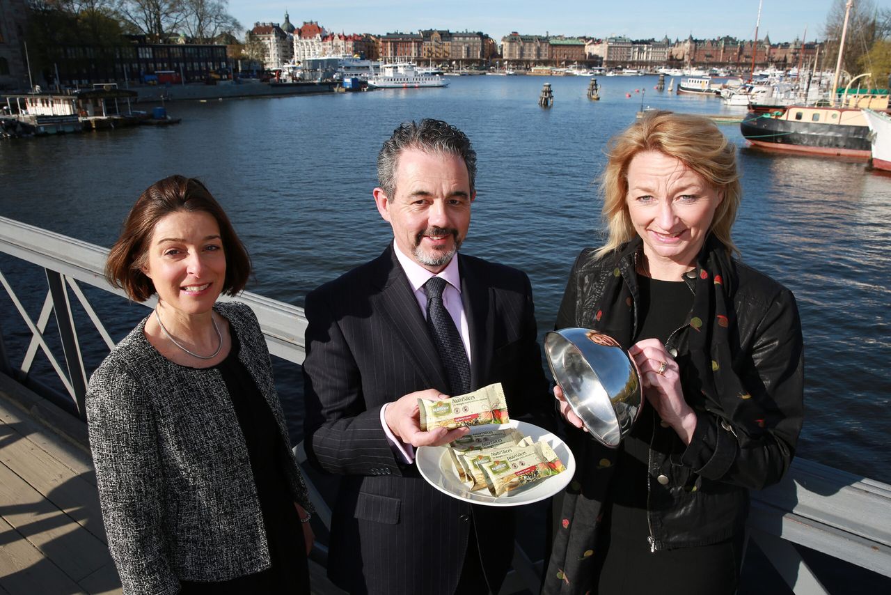 Jane Duncan, Access 6 Project Manager, with Colm O'Brien of Nutrisnax and Gitte Brondum, Scandinavian retail consultant from 'Food Is More'.
