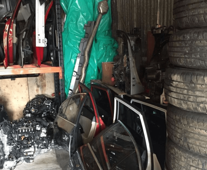 Stolen vehicle parts recovered following Garda searches
