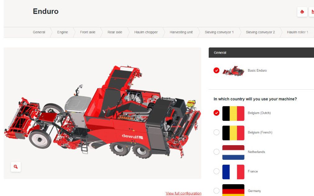 Dewulf launches configurator for Enduro harvester