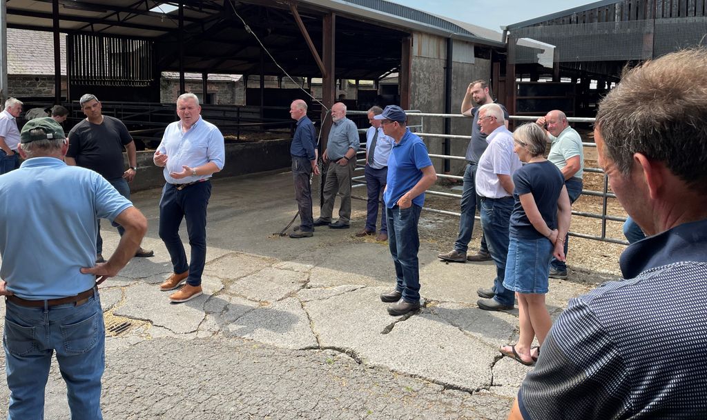 Liffey Meats' procurement manager Robert Cole (centre) giving an overview of the farm operation