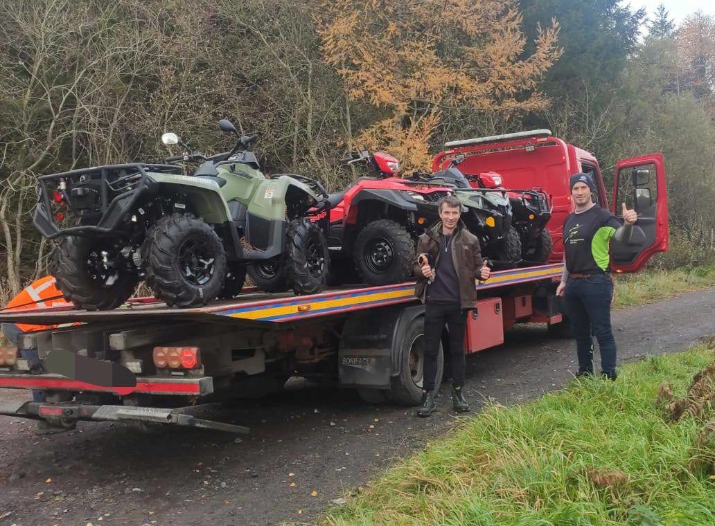 Gardaí recover 4 stolen quads taken in weekend raid