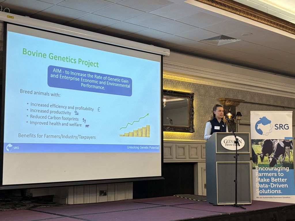 Business support specialist with Sustainable Ruminant Genetics Northern Ireland Hannah Martin speaking at the event