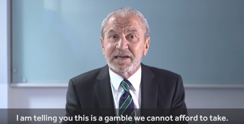 Brexit a gamble the UK cannot afford to take - Lord Alan Sugar