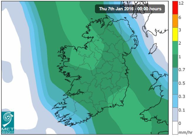 Widespread rain on the way as Met Eireann issues rainfall warning