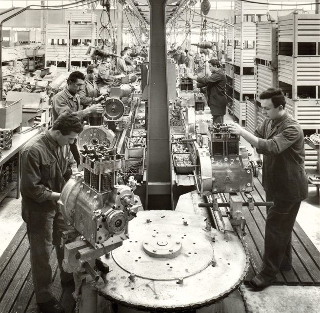 Lombardini production line in 1979