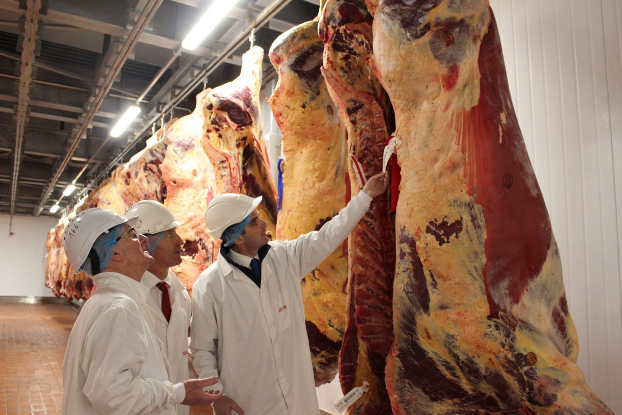 (l-r) Danny Houlihan, CEO Ashbourne Meats; Angus Woods, IFA Livestock chair; Joe Healy IFA president. Source: Ashbourne Meats