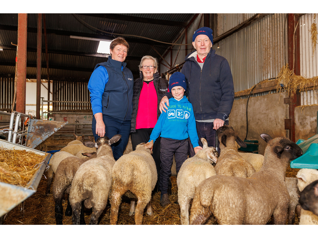 Olivia Hynes with her family on the sheep farm in Co. Roscommon