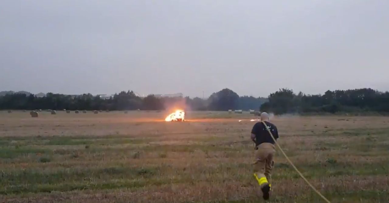 Firefighters tackle 'bale set alight' in Kingswood