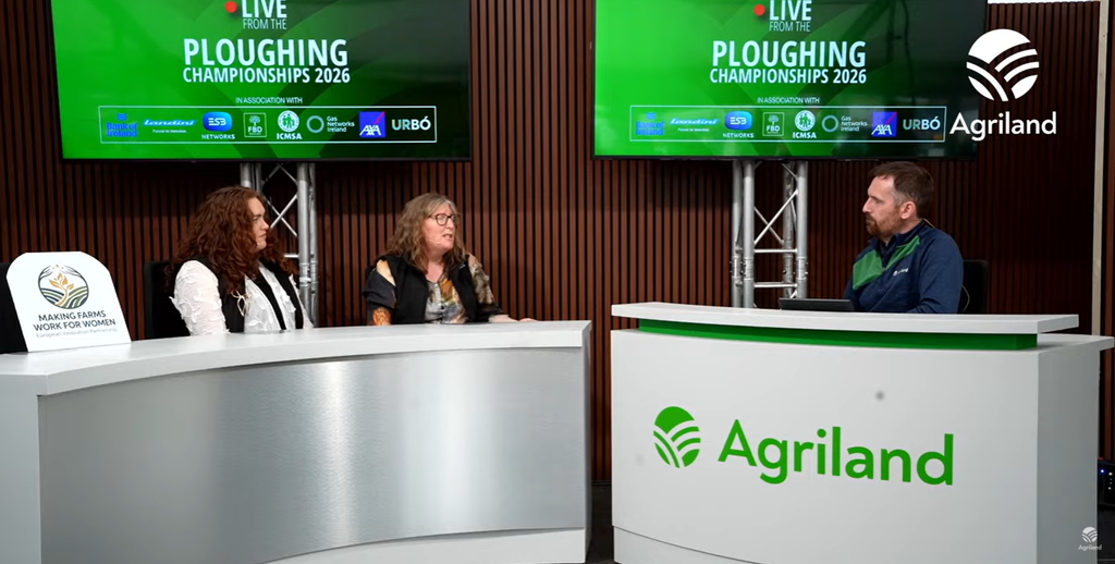 Claire Brennan and Bridget Clarke of the Making Farms Work for Women project with Agriland's Charles O'Donnell