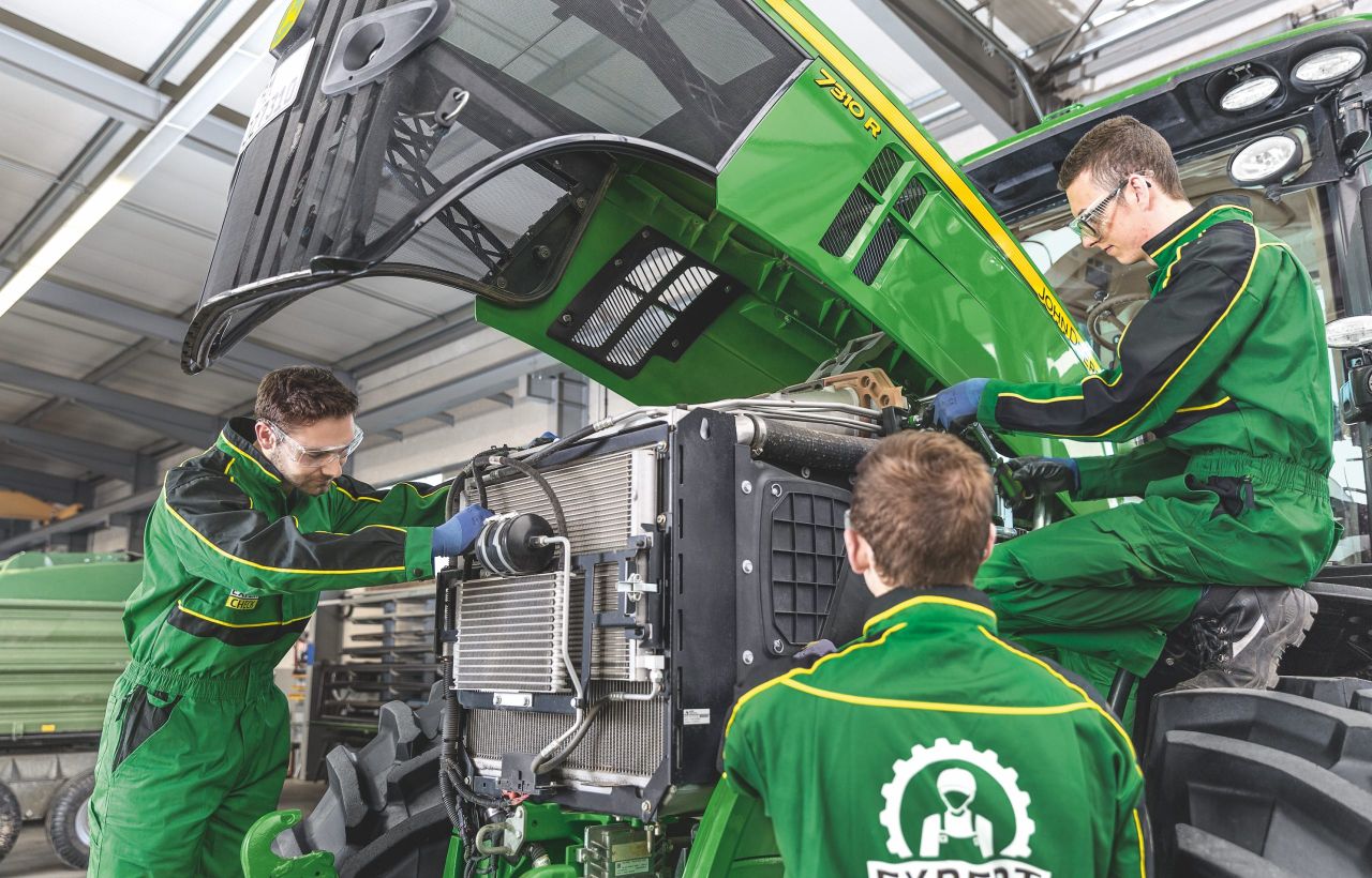 John Deere boasts apprentices on its agriculture, turf, and parts engineering programmes have a 91% achievement rate. Source: John Deere