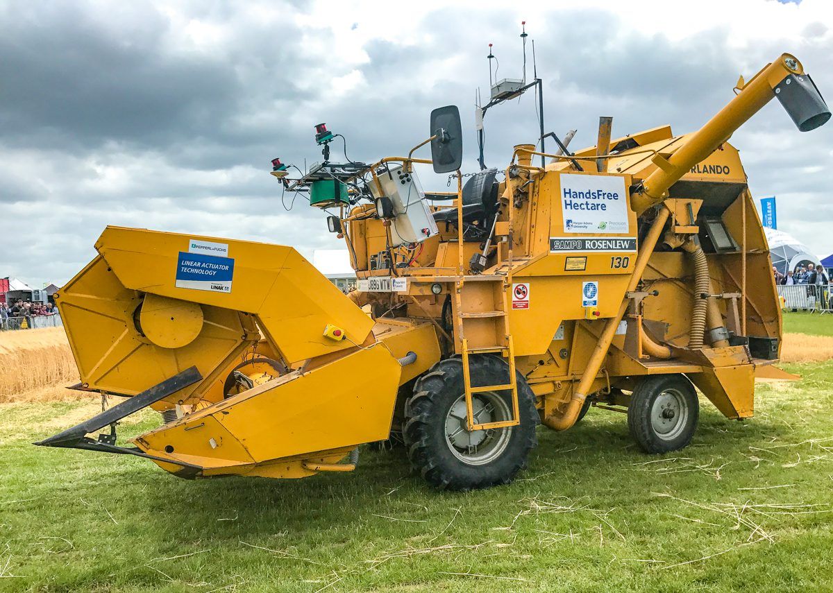 Watch this 30-year-old combine drive itself