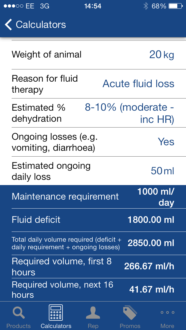 New fluid and nutrition calculators added to Norbrook app