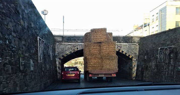 Pics: Tractor driver in near miss at 'The Cut'