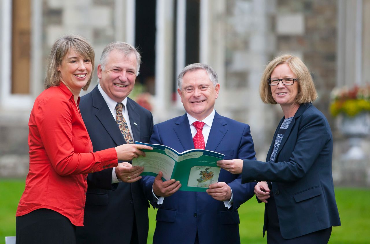 Pictured are Dr. Rachel Creamer, Project Manager, Teagasc; Prof. Gerry Boyle, Director of Teagasc; Brendan Howlin, Minister for Public Expenditure and Reform and Laura Burke, Director General, EPA at the launch.