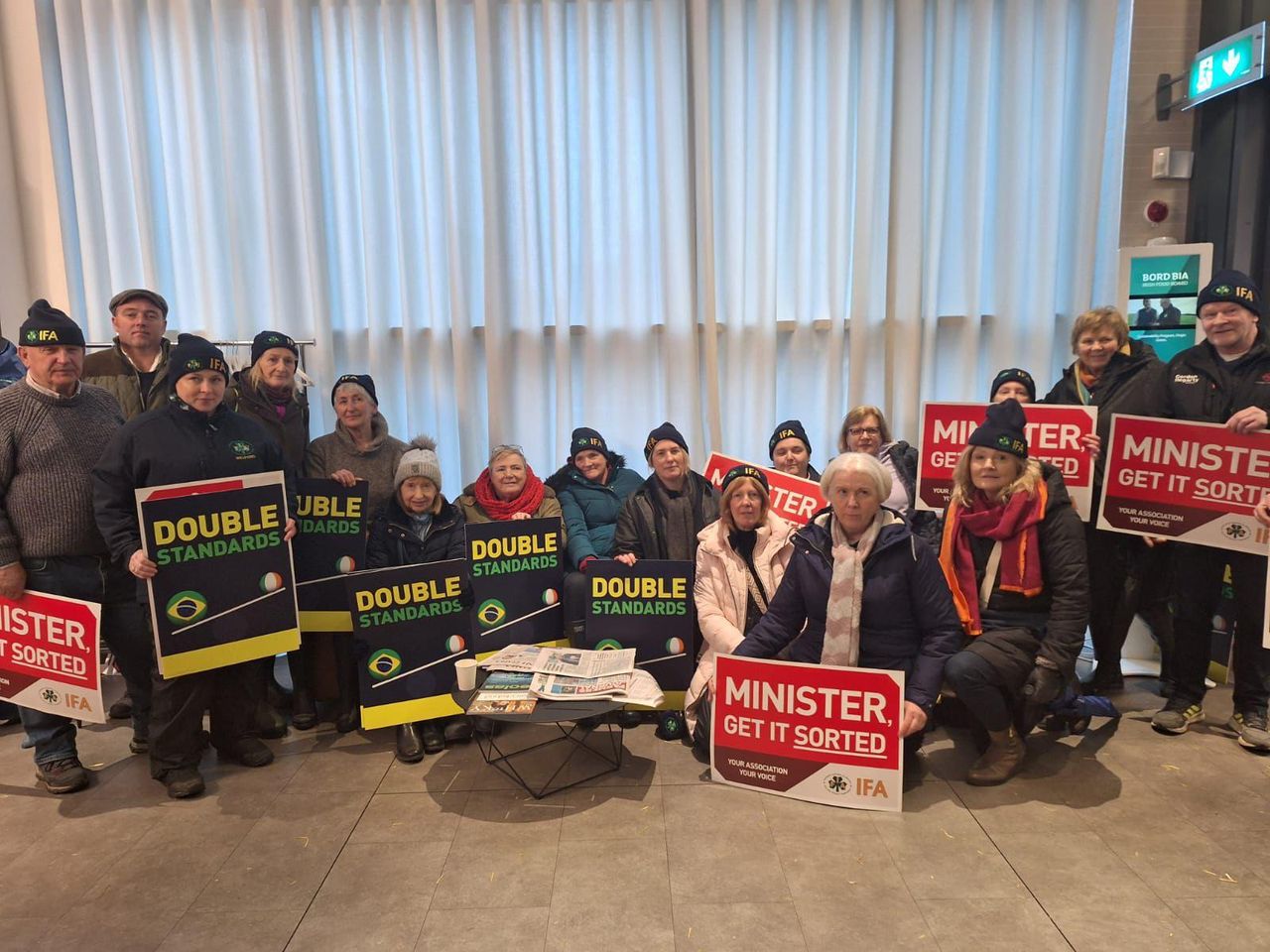 Watch: Gardaí attend site of protest at Bord Bia HQ