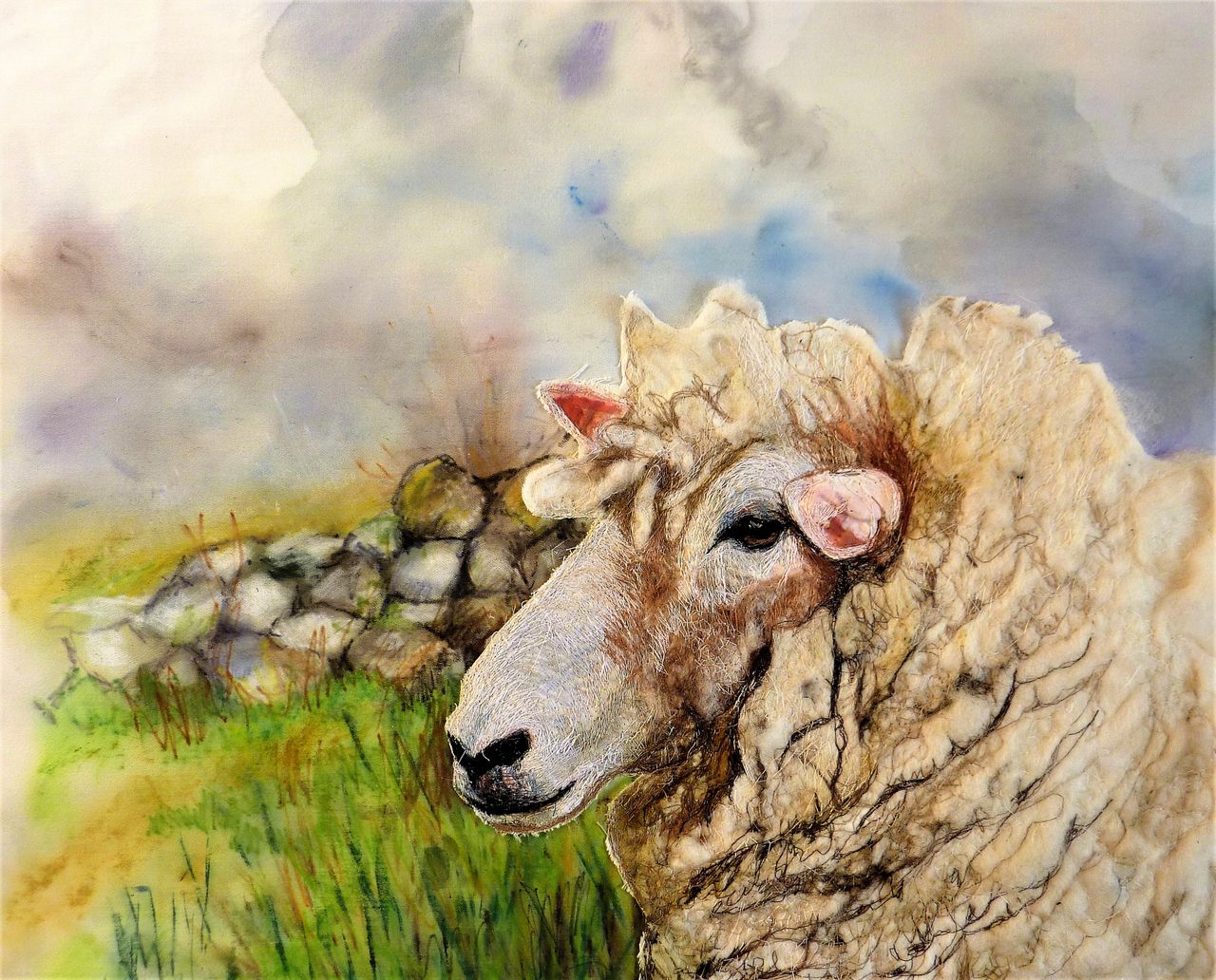 Textile artist showcases 'shear' brilliant sheep portraits