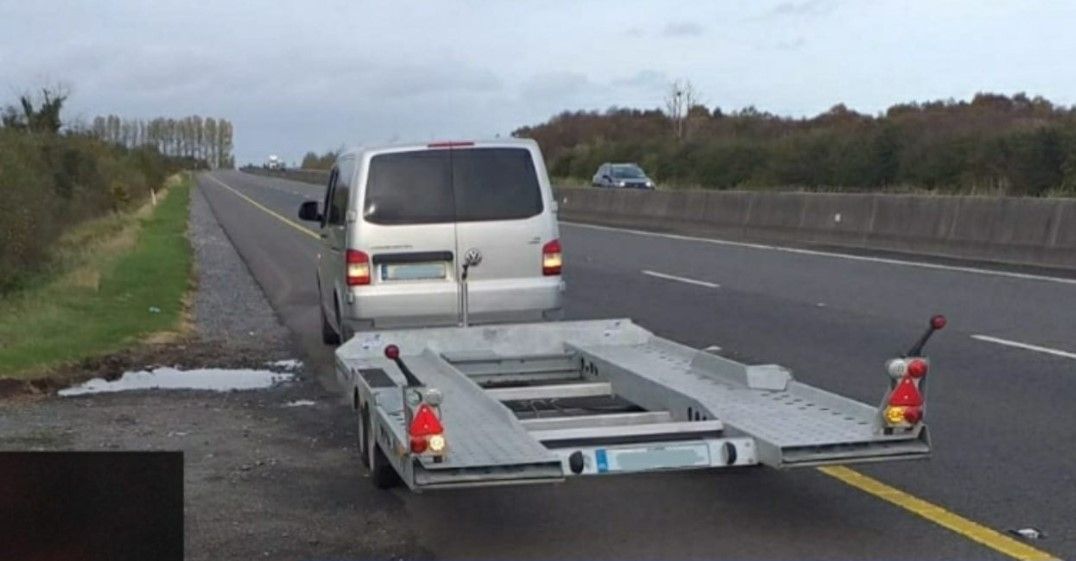 Van towing trailer brought to halt by Gardaí on M7