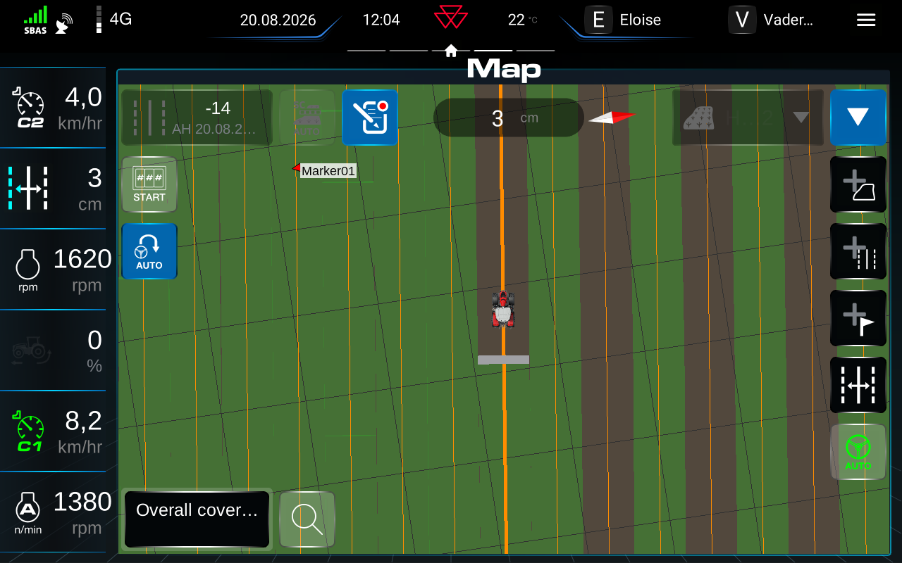 The system displays accurate information with a intuitive user interface Source: Massey Ferguson