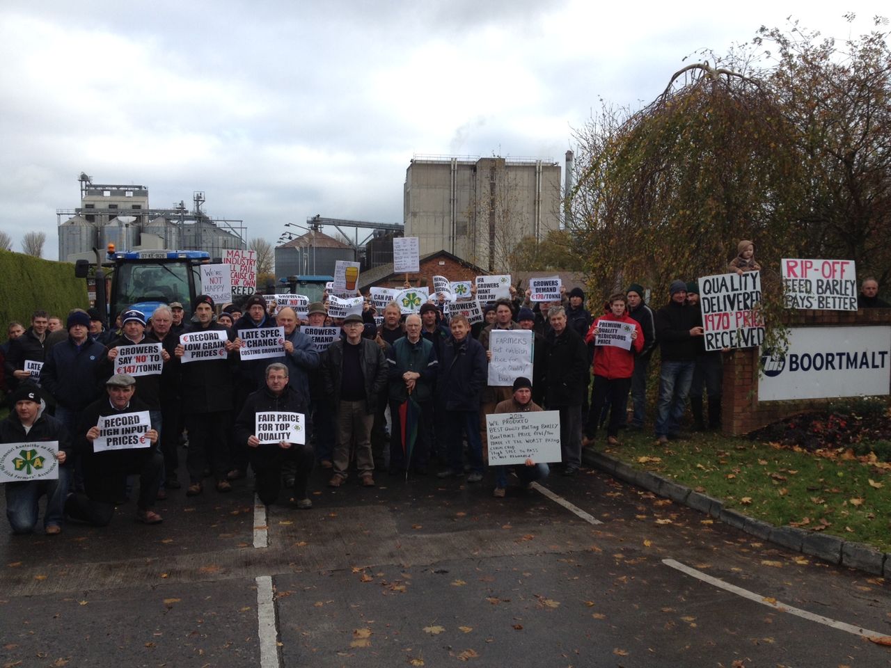 Malting barley growers protest at poor price and 'IFA inaction'