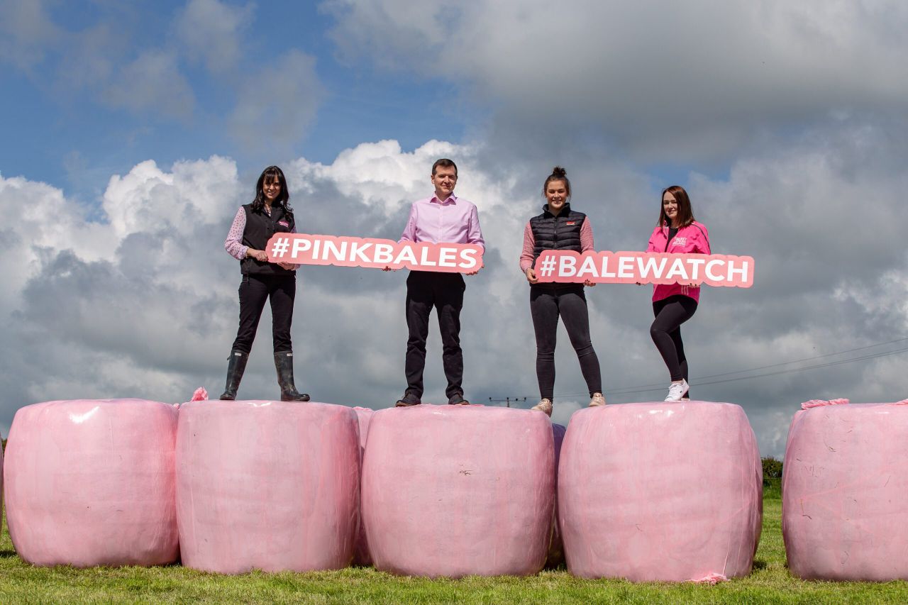 Limited-edition pink silage wrap on sale for Breast Cancer Ireland research