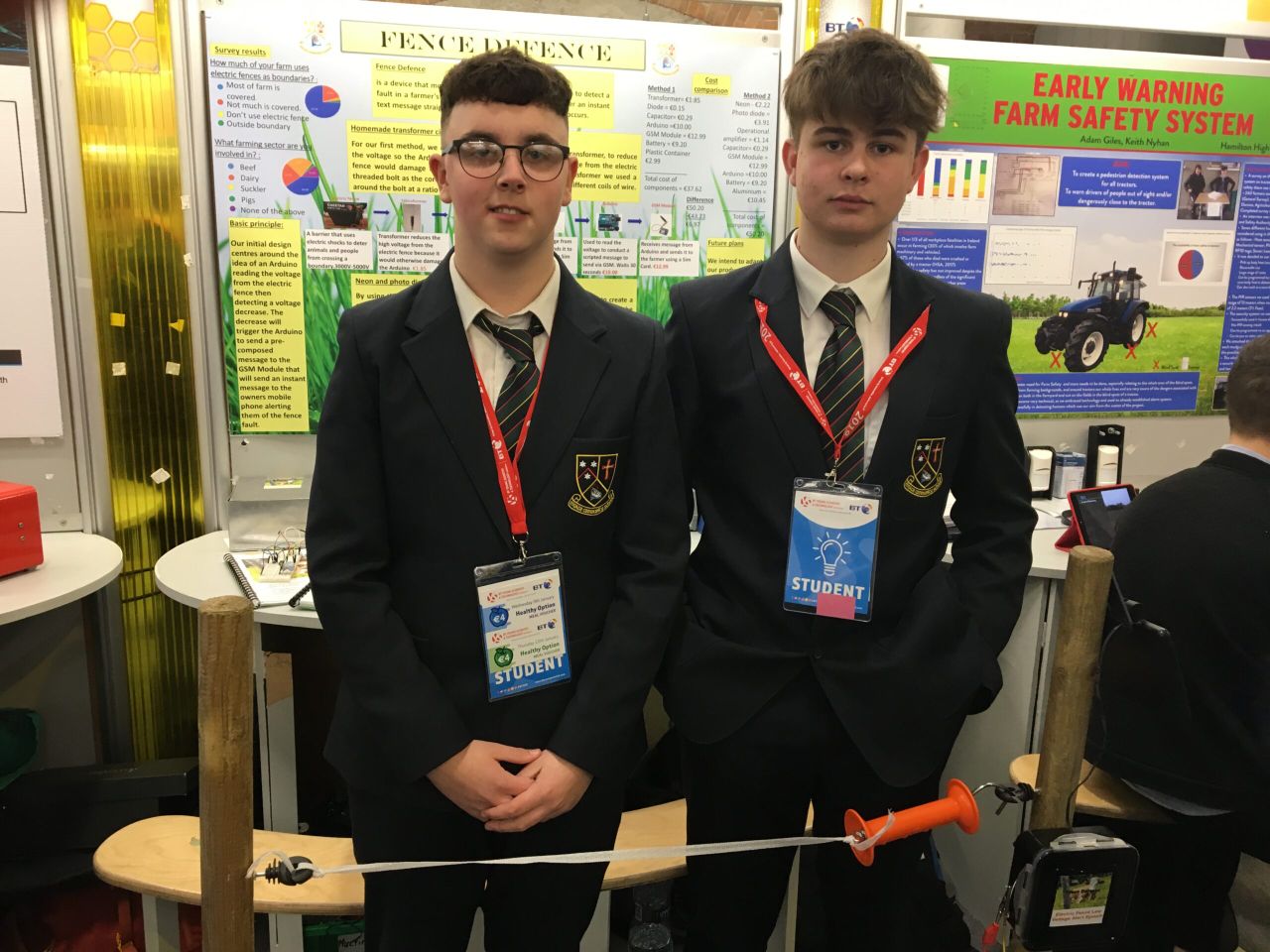 Moate student scientists develop electric fence low-alert device