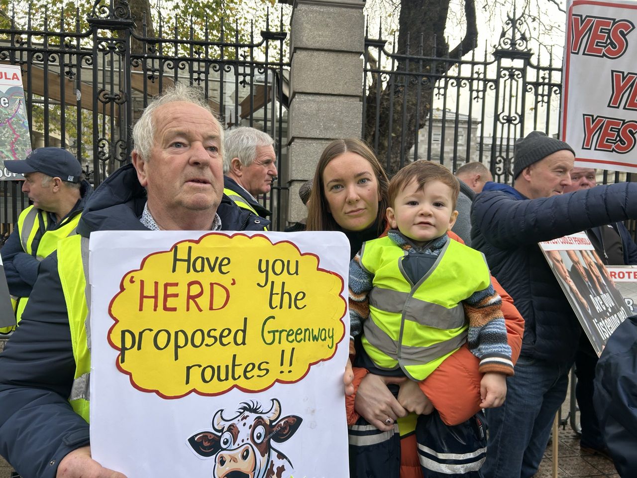 Watch: Farm families bring protest over CPOs and greenways to Leinster House