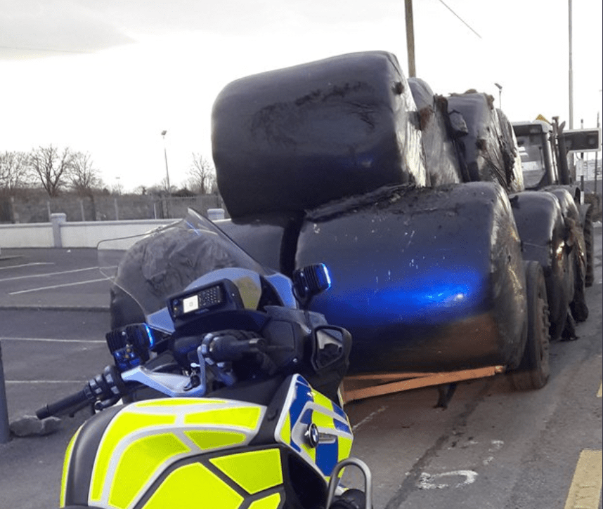 13 unsecured bales land tractor driver in hot water with the law