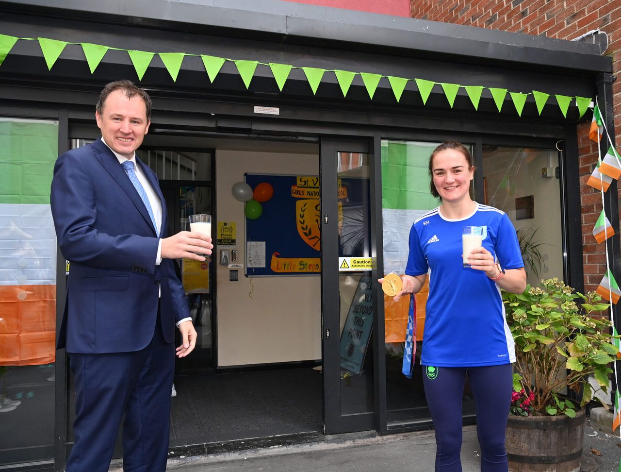 Minister launches school milk campaign with Olympic gold medallist