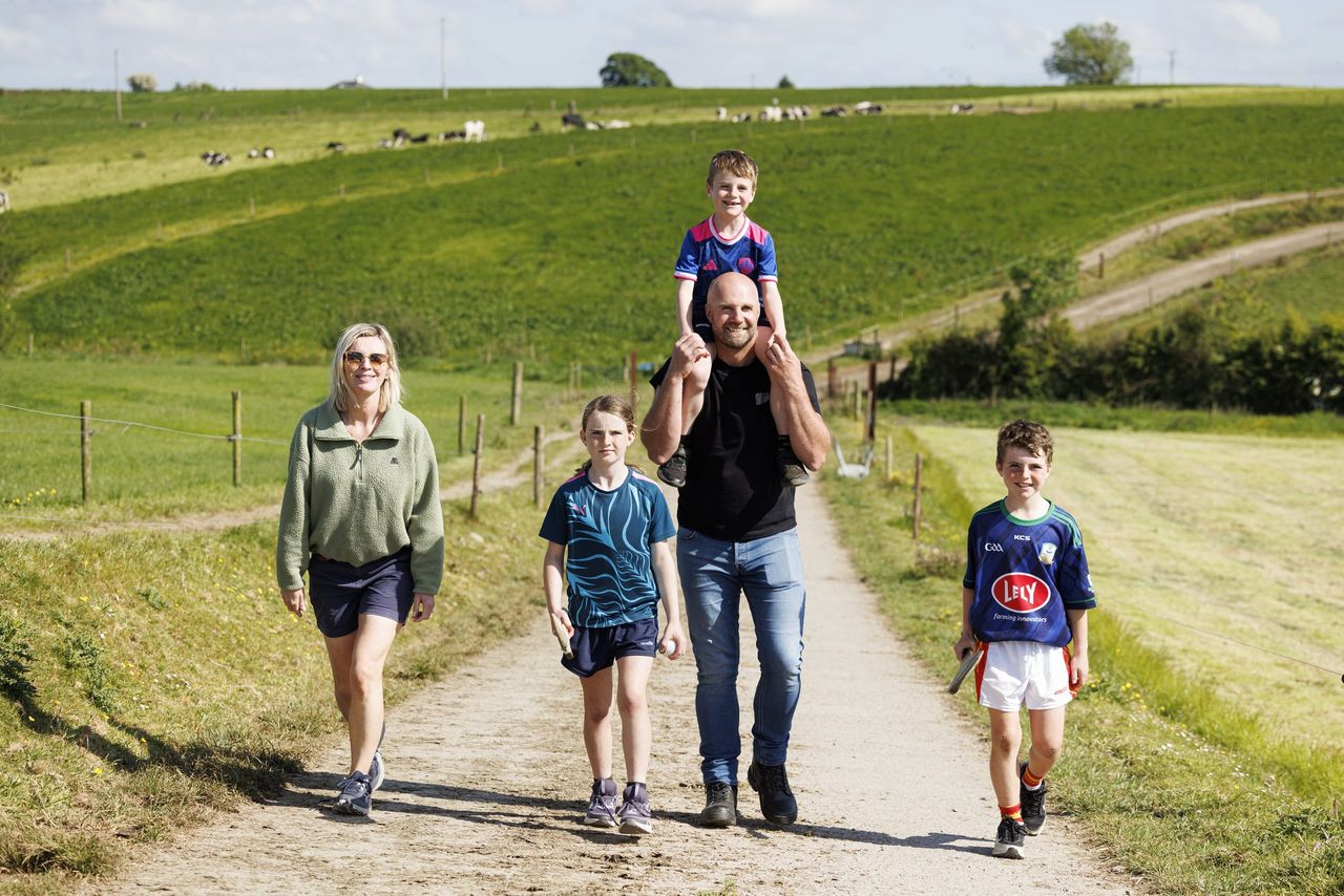 John and Eilish O'Callaghan with their children Molly, Jack, and Charlie, Farnivane, Newcestown, Co. Cork. Source: Lely