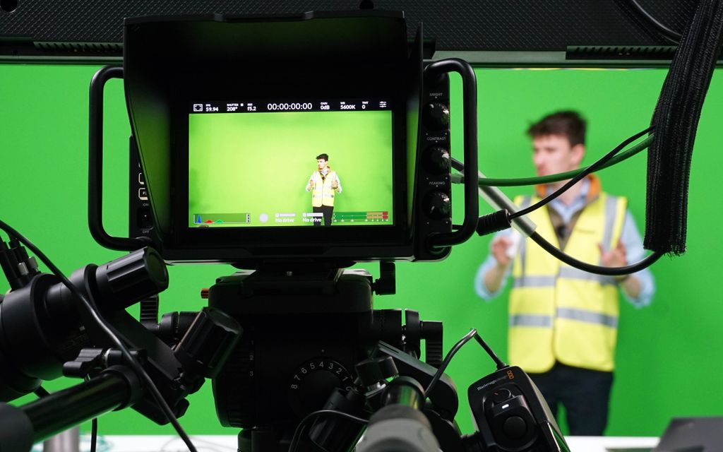 In-house training videos are created within the company's own green room