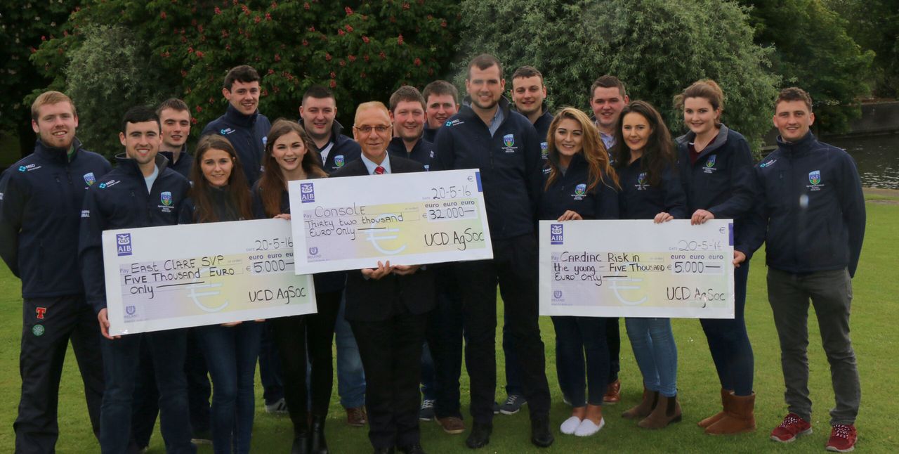 UCD AgSoc donates record €42,000 to three charities