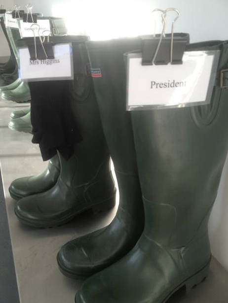 Bord Bia puts the final touches to preparations for President Higgins' farm visit. Image Bord Bia  