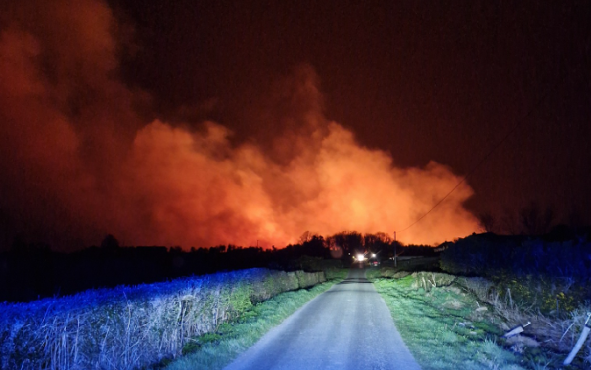 Watch: Public urged to be 'ultra aware' after Westmeath bog fire