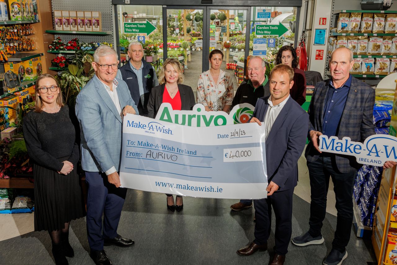 Aurivo presents €40,000 donation to Make-A-Wish Ireland