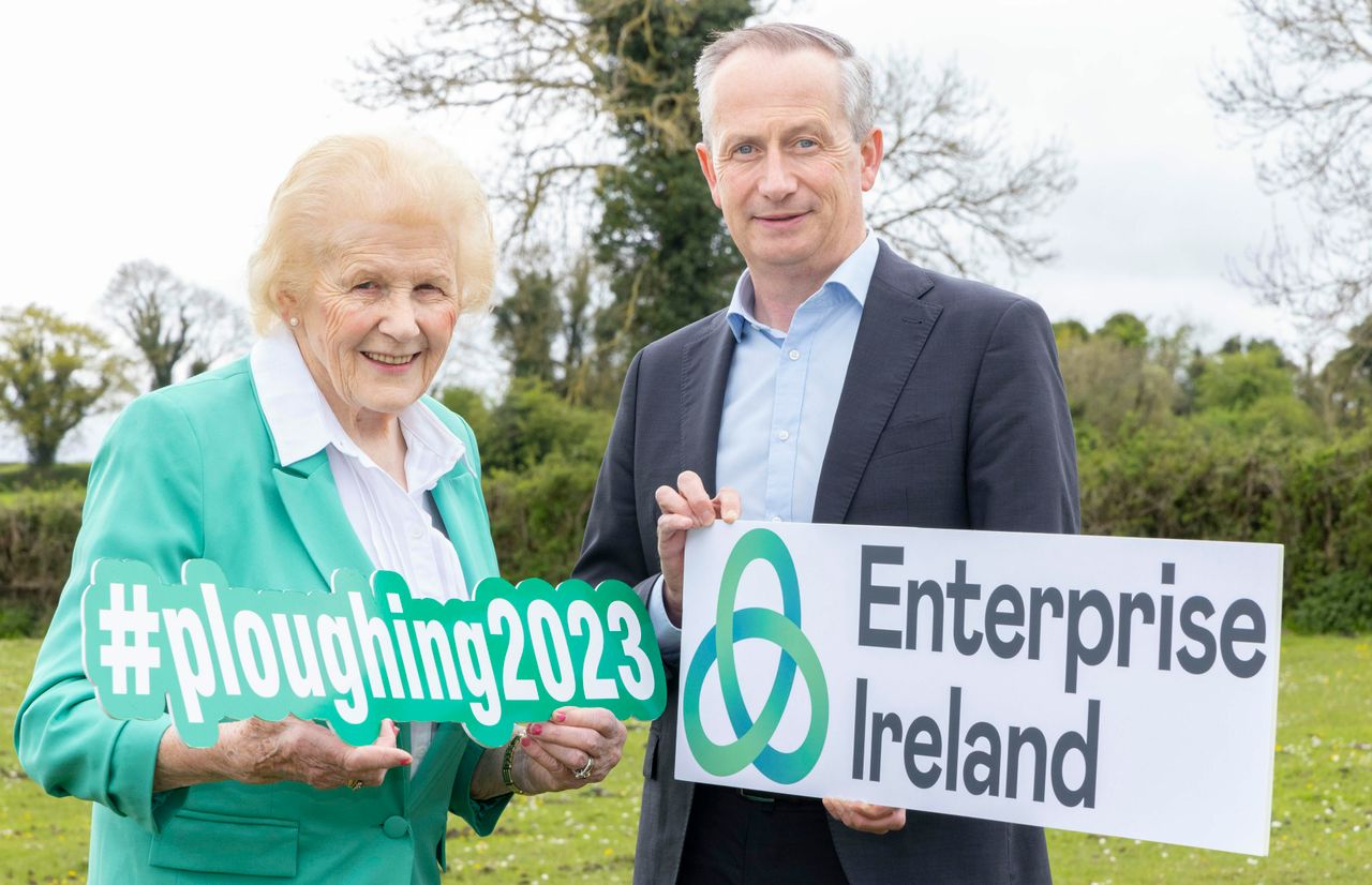 Pictured at the launch of the Enterprise Ireland Innovation Arena at the National Ploughing Championships: Anna May McHugh, National Ploughing Association managing director, and Leo Clancy, CEO, Enterprise Ireland