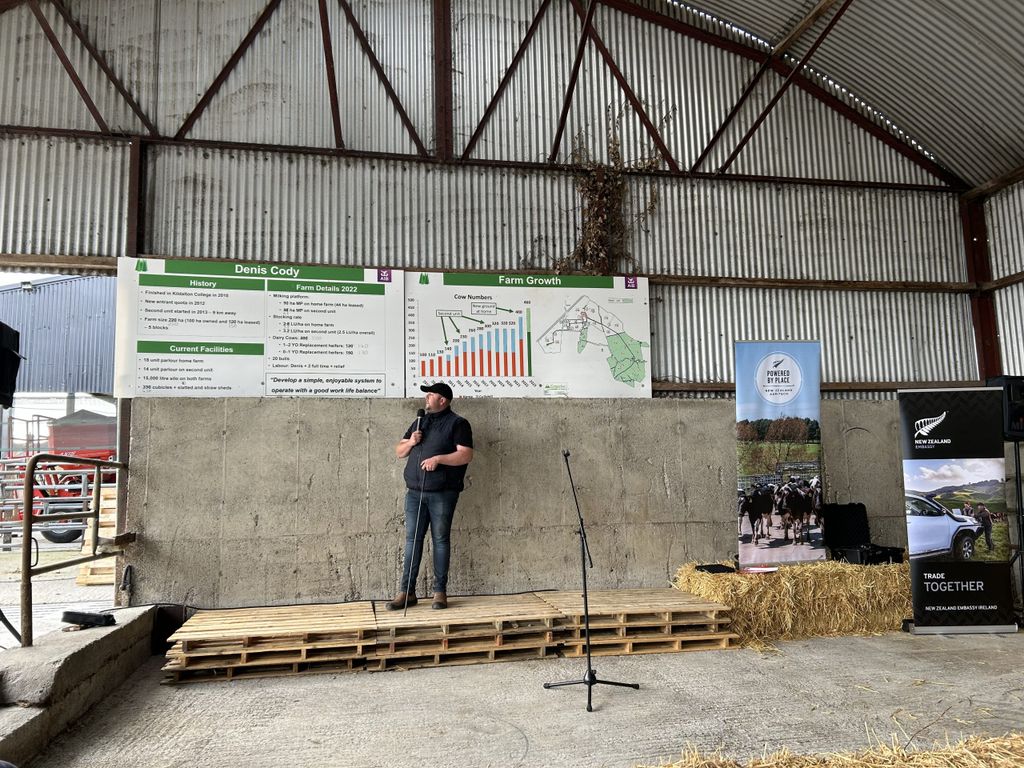 Denis Cody speaking at the event