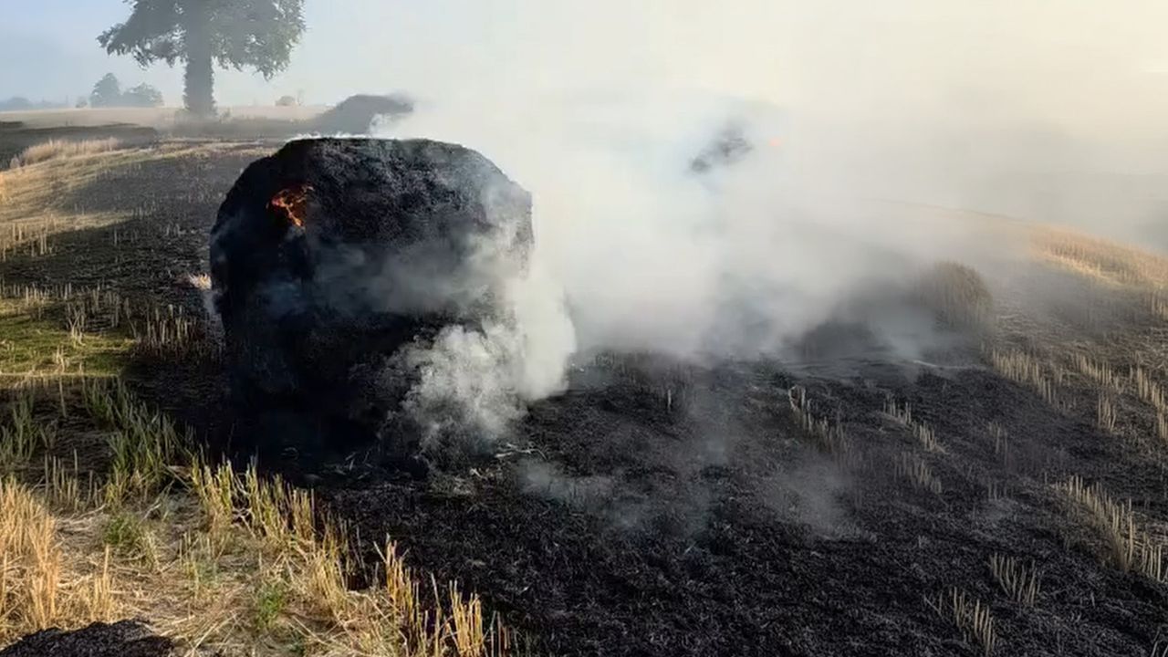 Watch: Dublin Fire Brigade tackle straw bale blaze over weekend