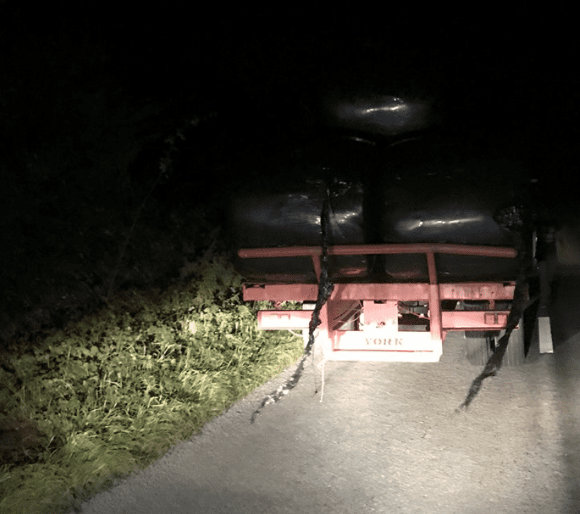 'Red light' for teen tractor driver with unsecured bales