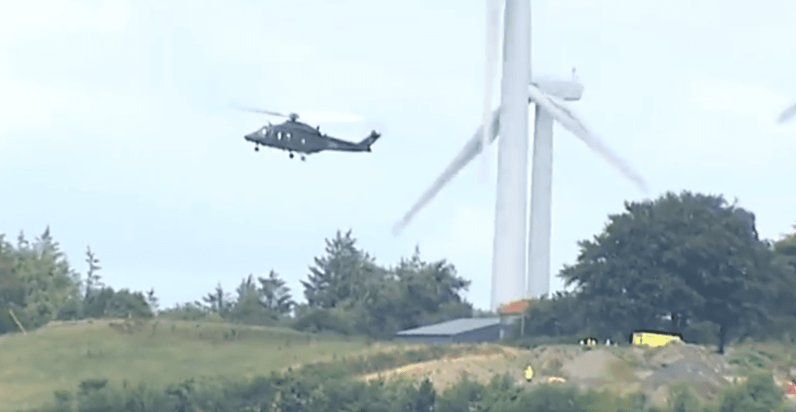Man airlifted to hospital after accident on wind farm